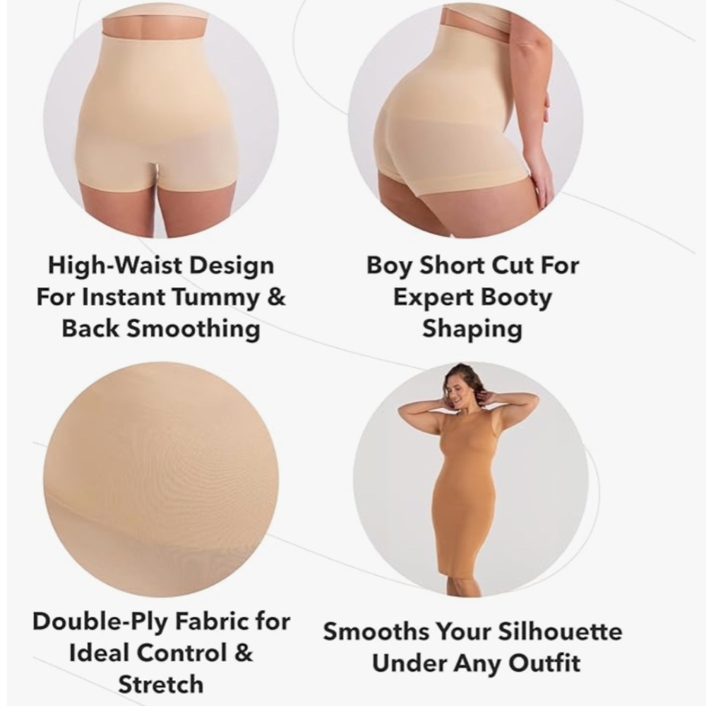 Shapermint Boyshort High-Waisted Shaper Sz M Chai - Picture 3 of 7